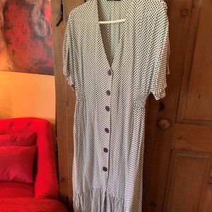 Zara dress, M. Maxi, Mauve, Polka Dot.